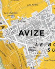De Long’s Avize Grand Cru, Côte des Blancs map: streets, landmarks & terrain—ideal for Champagne exploration.