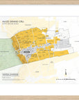 De Long’s Avize Grand Cru, Côte des Blancs Framed map highlights Champagne vineyard zones and labeled sections.
