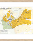De Long’s Cramant Grand Cru, Côte des Blancs map shows vineyard areas in yellow with clearly labeled sections.