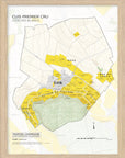 De Long's wood-framed Grauves Premier Cru Côte des Blancs map highlights Champagne vineyards around Grauves in yellow.