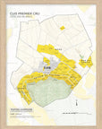 De Long's wood-framed Grauves Premier Cru Côte des Blancs map highlights Champagne vineyards around Grauves in yellow.