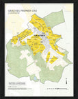 De Long's Grauves Premier Cru, Côte des Blancs map shows vineyards in yellow with village and boundaries marked.