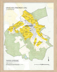 De Long's Grauves Premier Cru, Côte des Blancs Framed map shows Champagne vineyards in yellow with labeled locations.