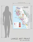 Metro Wine Map of California - Art Print