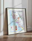 Metro Wine Map of California Art Print Framed