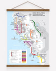 Metro Wine Map of California Framed | De Long