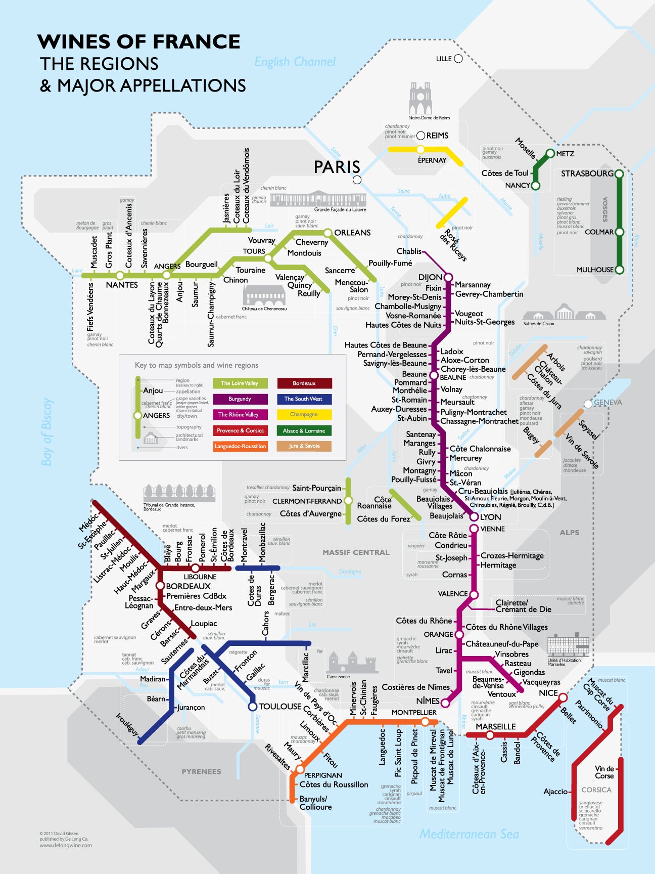 Metro Wine Map of France