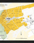 The De Long Oger Grand Cru, Côte des Blancs Framed map highlights Grand Cru areas in yellow around Oger village.