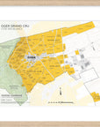 De Long's Oger Grand Cru, Côte des Blancs Framed Map highlights Grand Cru vineyards—ideal for mapping Champagne.