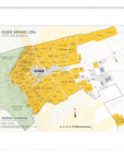 De Long’s Oger Grand Cru, Côte des Blancs Framed map highlights Grand Cru vineyards in yellow.