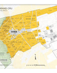 De Long Oger Grand Cru, Côte des Blancs map framed, with labeled vineyard plots and marked regions.