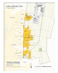 De Long Oiry Grand Cru, Côte des Blancs Framed map features labeled yellow vineyard sections with wood frame.