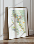 Wine Map of California - Art Print