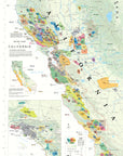Wine Map of California - Art Print