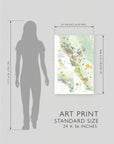 Wine Map of California - Art Print