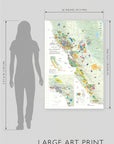 Wine Map of California - Art Print