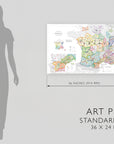 Wine Map of France IGPs - Art Print