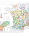 De Long's Wine Map of France IGPs Framed shows labeled Bordeaux, Burgundy, Champagne & IGPs with colored borders.