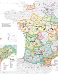 Map of France with wine regions labeled