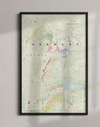 De Long’s Wine Map of Germany Framed displays labeled wine regions and cities in color, ideal for a light wall.