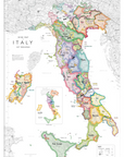 De Long’s Wine Map of Italy IGTs Framed displays colorful IGT regions with labeled names and boundaries.