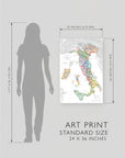 Wine Map of Italy IGTs - Art Print