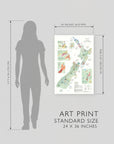 Wine Map of New Zealand - Art Print