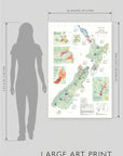 Wine Map of New Zealand - Art Print