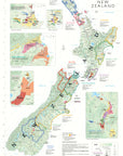 Wine Map of New Zealand Art Print | De Long