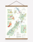 Wine Map of New Zealand framed