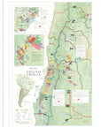 De Long Wine Map of South America Framed shows Argentina, Chile, Uruguay & Brazil wine regions with insets and legend.