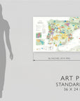 Wine Map of Spain & Portugal - Art Print