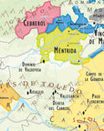 De Long Wine Map of Spain & Portugal on premium paper, featuring key Iberian Peninsula wine regions.