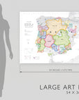 Wine Map of Spain & Portugal IGPs - Art Print