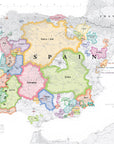 Wine Map of Spain & Portugal IGPs - Art Print