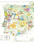 De Long Wine Map of Spain & Portugal Framed, 24x36", features colorful wine regions and major cities labeled.