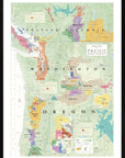 The De Long Wine Map of the Pacific Northwest Framed details AVAs in Oregon, Washington, and British Columbia.