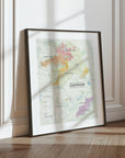 Wine Regions of Champagne Art Print Framed