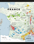 The De Long Wine Regions of France Vino One Framed map features Bordeaux, Burgundy, Champagne, Loire Valley & Provence.