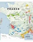 Wine Regions of France Vino One Framed by De Long, a wood-framed map featuring Bordeaux, Champagne, Rhône & more.