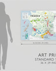 Wine Regions of France - Art Print