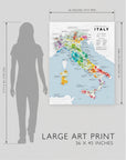 Wine Regions of Italy - Art Print