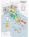 De Long's Wine Regions of Italy Vino One Framed map shows major regions and vineyards, labeled across the country.