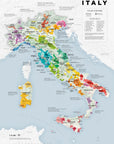 De Long Wine Regions of Italy Vino One map shows labeled wine regions and vineyards, including Sicily and Sardinia.