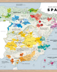 De Long Wine Regions of Spain Vino One Framed print highlights major areas like Rioja and Ribera del Duero.