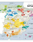 De Long Wine Regions of Spain Vino One Framed map shows major wine regions labeled and color-coded across the country.