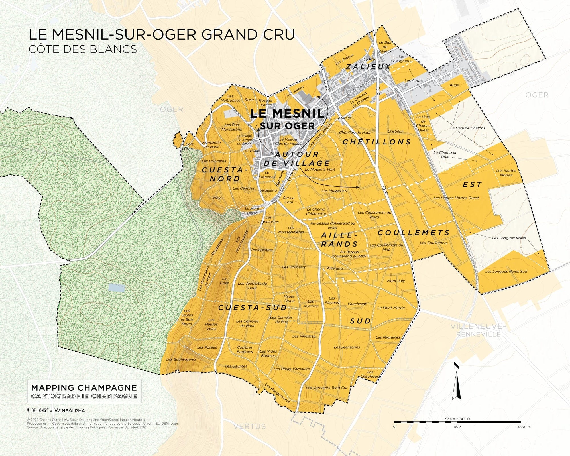 Le Mesnil-sur-Oger Grand Cru Map