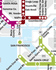 Metro Wine Map of California Detail | De Long