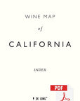 Wine Map of California - Digital Edition Index