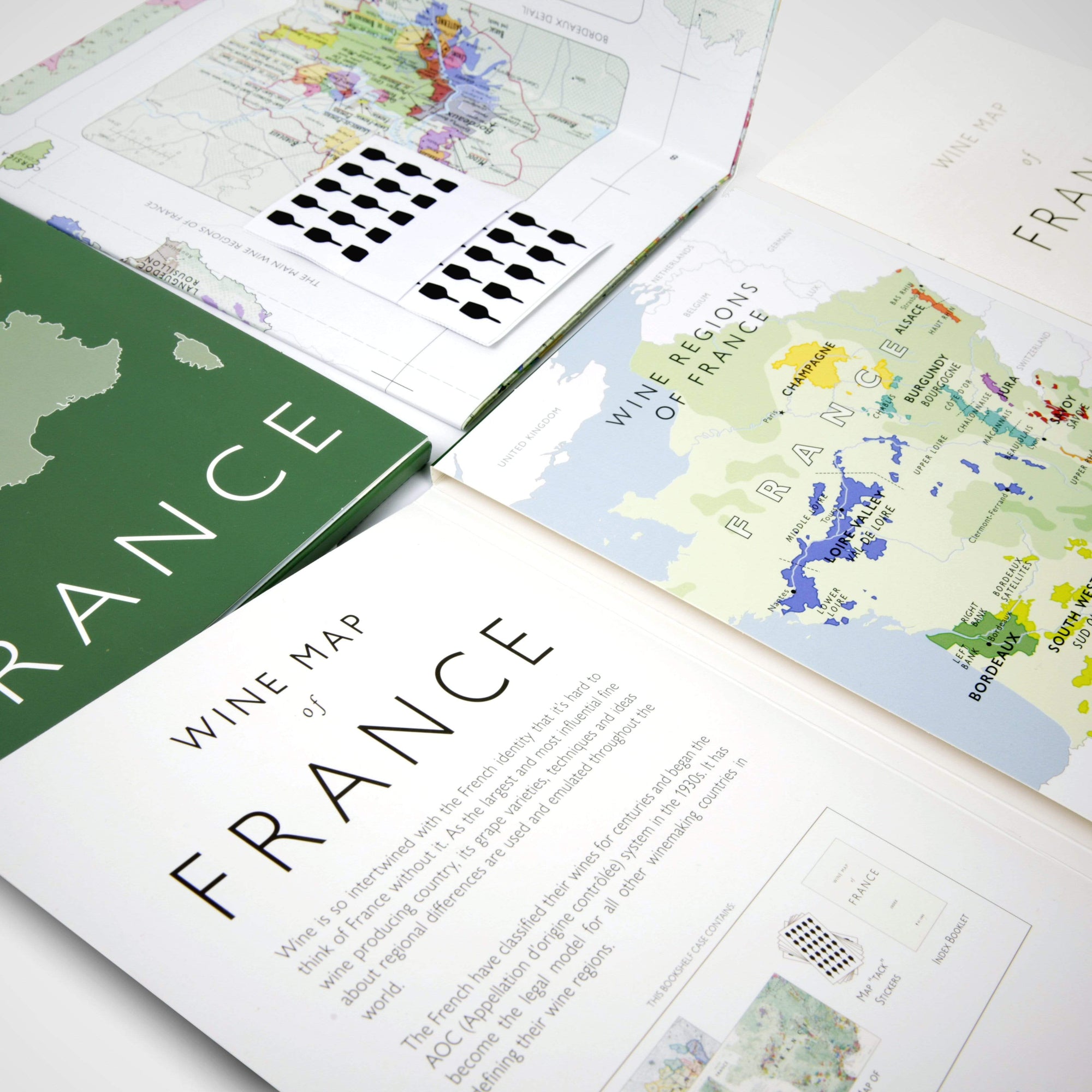 Wine Map of France - Bookshelf Edition open